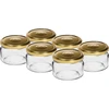 Niska staklenka 200ml - sa zlatnim poklopcem fi 82/6, 6 kom. ['niska staklenka', ' staklena staklenka', ' staklenka 200ml', ' twist-off poklopac', ' staklenka za džemove', ' spremnik za pohranu', ' domaći proizvodi', ' staklenka za haringe', ' staklenka za salatu', ' staklenka za desert']