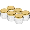 Niska staklenka 330ml - sa zlatnim poklopcem fi 82/6, 6 kom. ['niska staklenka', ' staklena staklenka', ' staklenka 330ml', ' twist-off poklopac', ' staklenka za džemove', ' spremnik za pohranu', ' domaći proizvodi', ' staklenka za haringe', ' staklenka za salatu', ' staklenka za desert']