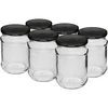 Staklenka 250 ml fi 66/4 crni poklopac - 6 kom. ['set staklenki', ' staklenke za kiseljenje', ' staklenke za džemove', ' staklenke s poklopcima', ' staklenke fi 66', ' staklenke s poklopcima 4 kopče', ' staklenke s crnim poklopcima', ' za preradu', ' za konzerviranje', ' spremnik za začine']