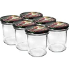 Staklenka 350 ml s obojenim poklopcem - 6 kom. ['za prerađevine', ' za džem', ' za kompot', ' za pekmez', ' šljivov', ' šljivovo', ' od breskvi', ' breskvov', ' voćni', ' za chia desert', ' višnjev džem']