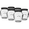 Staklenka Amfora 580 ml (fi 82) s crnim poklopcem 6 kom. - 7 