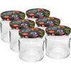 Staklenka kapaciteta 212 ml, s raznobojnim poklopcima ø 66. ['staklenka', ' staklenka', ' mala staklenka', ' staklenka za začine', ' staklenka']