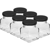 Staklenka twist off 120ml - Četiri kuta fi 53 s crnim poklopcem, 6 kom ['staklenke za konzerve', ' staklenke 120ml', ' staklenke s twist-off poklopcima', ' staklenke s click poklopcima', ' set staklenki', ' staklenke za konzerve', ' staklenke s poklopcima u boji', ' poklopci u boji', ' staklenke za džemove', ' staklenke za začine', ' staklenka', ' staklenka s poklopcem']