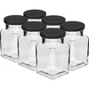 Staklenka twist off 150ml Četiri kuta fi 53 s crnim poklopcem, 6 kom. - 9 