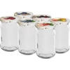 Staklenke 300 ml s obojenim poklopcem fi 66 - 6 kom. ['staklenke za konzerve', ' staklenke 300 ml', ' set staklenki', ' staklenke za konzerve', ' staklenke s obojenim poklopcima', ' obojeni poklopci', ' za kompote', ' za džemove']