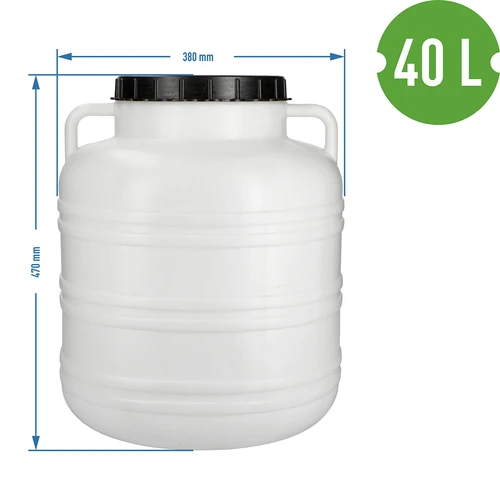 Bačva za kiseljenje 40L - bijela, ručke - 8