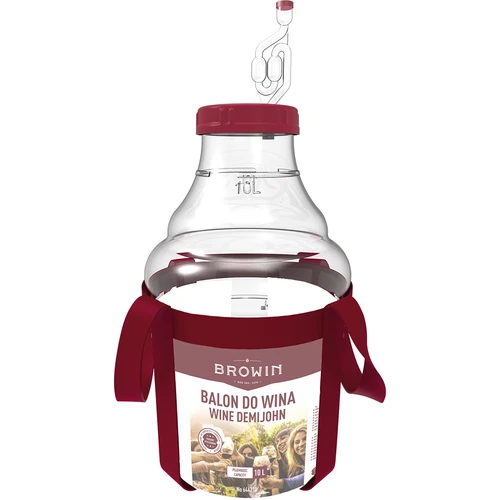 Balon za vino lagan, nelomljiv, s remenima, 10 L - 3