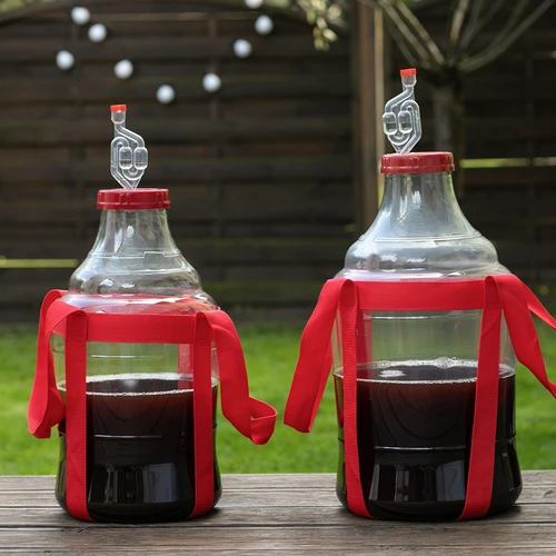 Balon za vino lagan, nelomljiv, s remenima, 10 L - 9