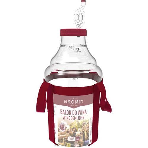 Balon za vino lagan, nelomljiv, s remenima, 15 L - 3