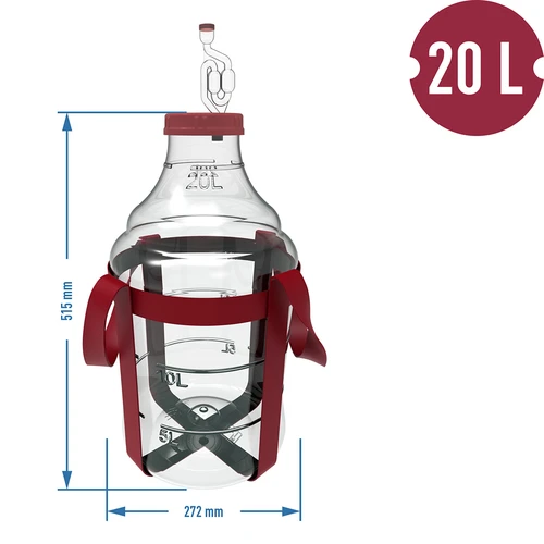 Balon za vino lagan, nelomljiv, s remenima, 20 L - 6