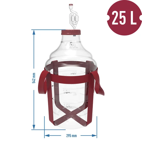Balon za vino lagan, nelomljiv, s remenima, 25 L - 6