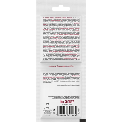 Bayanus kvasac + hranjiva tvar - Univerzalno - 21%, 17 g - 2