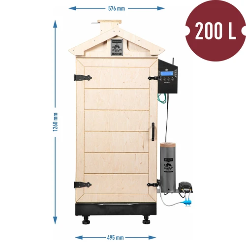 Bezokvirna pušnica dragON PLYWOOD NATURE s Wi-Fi upravljačem, 200L - 8