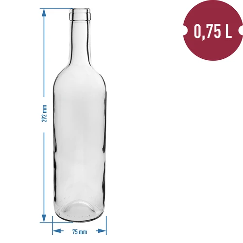 Bijela boca za vino 0,75 L - paket 8 kom. - 3