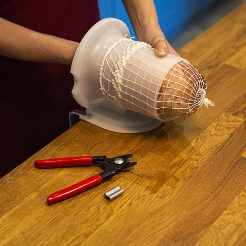 Bijela mrežica za mesne proizvode dimenzija 12,5 cm x 50 m, s toplinskom otpornošću do 220°C - 5