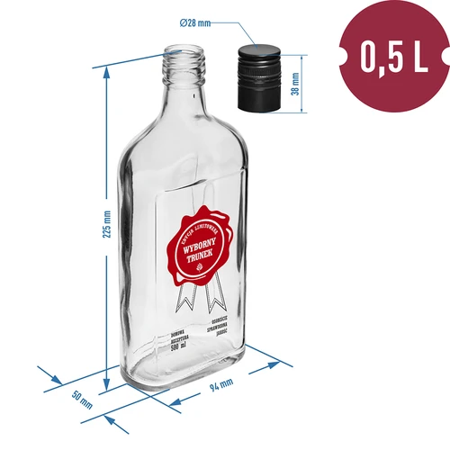Boca 500 ml s navojnim čepom, s tiskom „Vrhunski napitak”, 1 kom. - 6