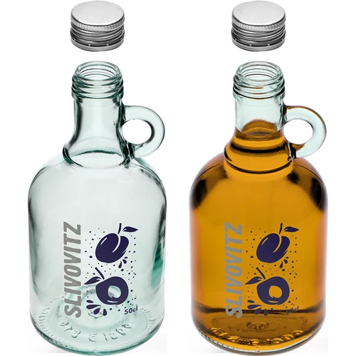 Boca 0,5 L s čepom i dvobojnim tiskom Slivovitz - 4 kom. - 5