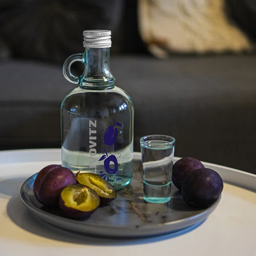 Boca 0,5 L s čepom i dvobojnim tiskom Slivovitz - 4 kom. - 8