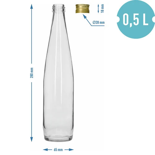 Boca Club 500 ml sa zlatnim navojnim čepom, set 6 kom. - 7