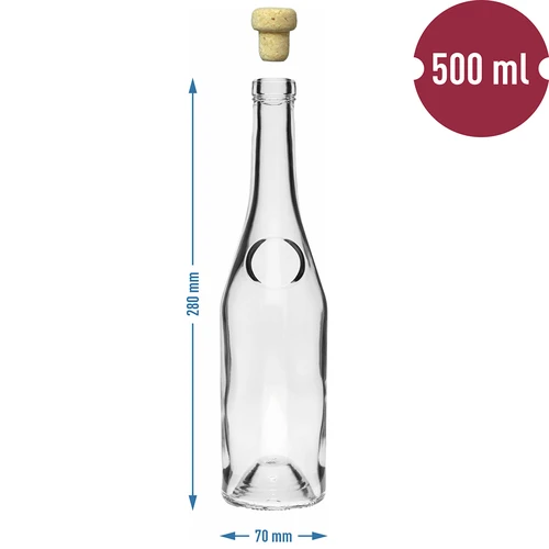 Boca Herbowa 500 ml s čepom tipa 'gljiva', 1 kom. - 6
