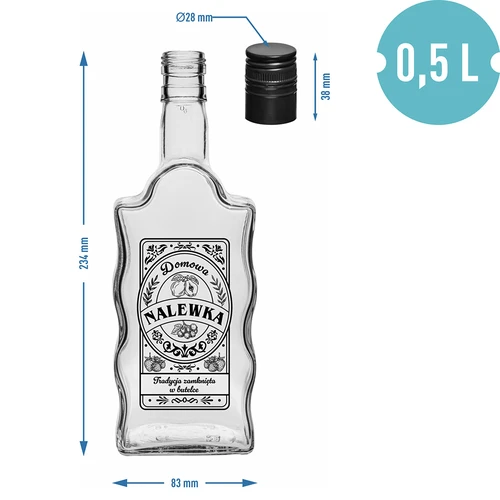 Boca Klasztorna 500 ml s navojnim čepom, s natpisom „Nalewka”, 1 kom. - 5