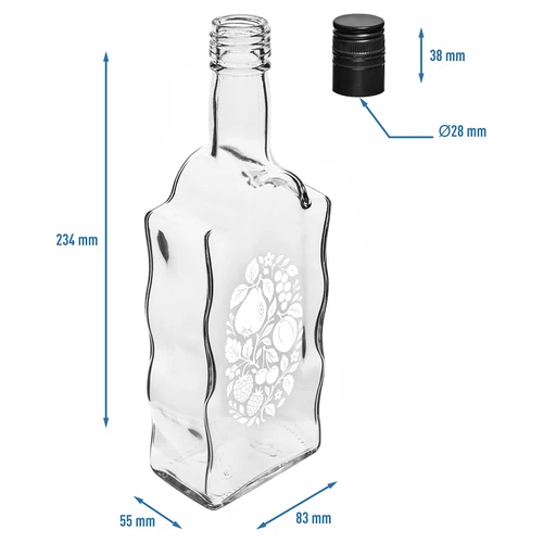 Boca Klasztorna 500 ml s navojnim čepom i otiskom „Voće”, uzorak 1 - 5