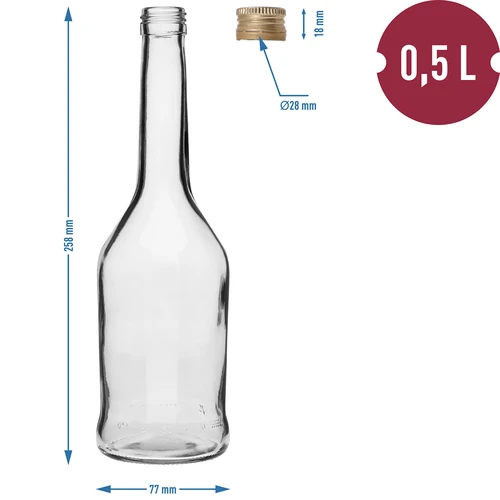 Boca Napoleon 500 ml s čepom fi28, 6 kom - 7