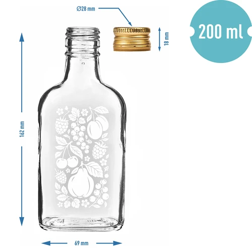 Boca pljoska 200 ml s čepom na navoj i otiskom „Voće”, uzorak 2 - 4