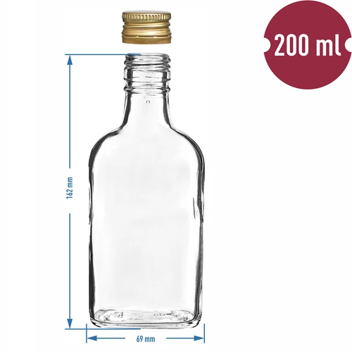 Boca za likere pljoska s čepom 200 ml 10 kom - 6