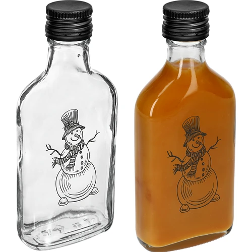 Boca tipa pljoska 200 ml s navojnim čepom, tiskani motiv „Snjegović“, 1 kom. - 3