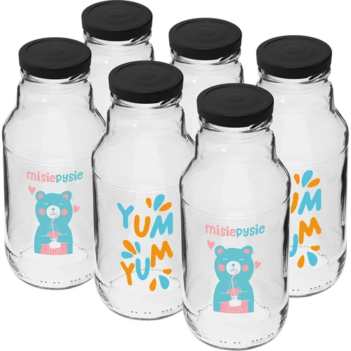 Bočica twist off 330 ml s čepom fi43 i šarenim tiskom - 6 kom. - 2