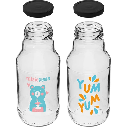 Bočica twist off 330 ml s čepom fi43 i šarenim tiskom - 6 kom. - 4