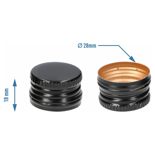Čep za boce fi 28/18 mm – crni, 8 kom. - 4