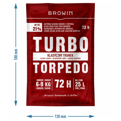 Destilacijski kvasac Turbo Torpedo 72h 21% - 120 g - 5