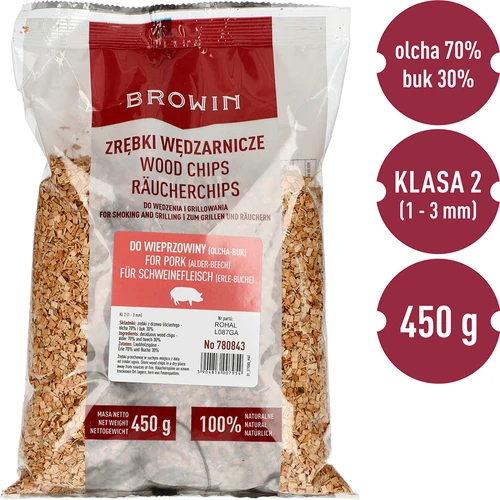 Sječke za dimljenje/roštilj 70% joha + 30% bukva, 450 g, kl. 2 - 3