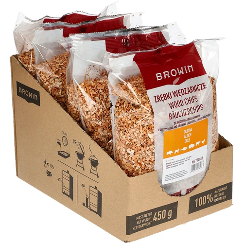 Drveni čips za dimljenje/roštiljanje, joha, 450 g, klasa 2 - 2