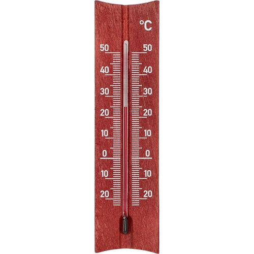 Drveni sobni termometar (-20 do +50°C), boja mahagonija, 15 cm