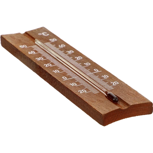 Drveni sobni termometar (-20 do +50°C), tamno smeđi, 15cm - 4