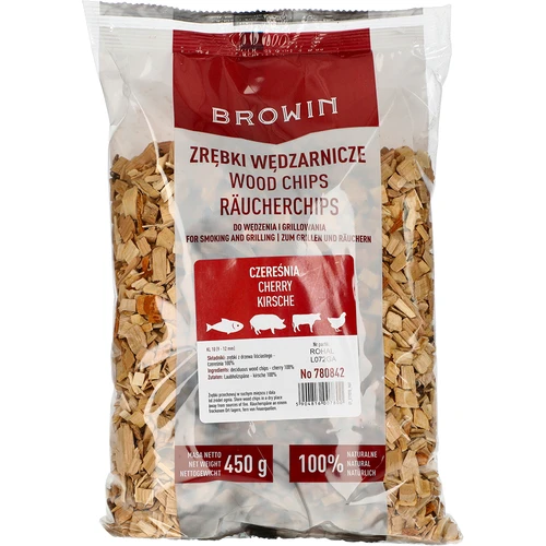 Drvni čips za dimljenje/roštiljanje, trešnja, 450 g, kl. 10