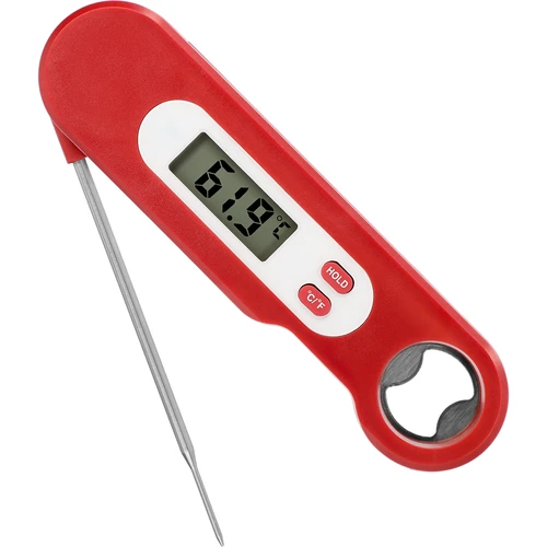 Elektronički kulinarski termometar sa sklopivom sondom (-50/+300℃), crveni