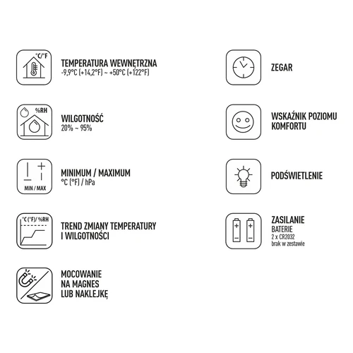 Elektronički sobni termometar, crni - 13