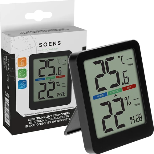 Elektronički sobni termometar, crni - 8