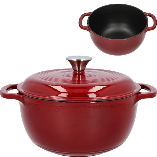 Emajlirani lijevani lonac - bordo, 4 L