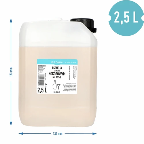 Esencija s okusom kokosa, 2,5L, za 125L gotovog pića - 3