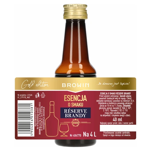 Esencija s okusom Reserve Brandy, 40 ml, za 4 L - 4