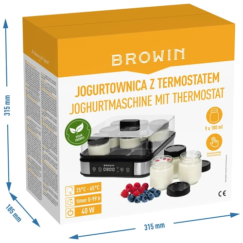 Jogurtomat s termostatom, 9 staklenki, 1,6 L - 12