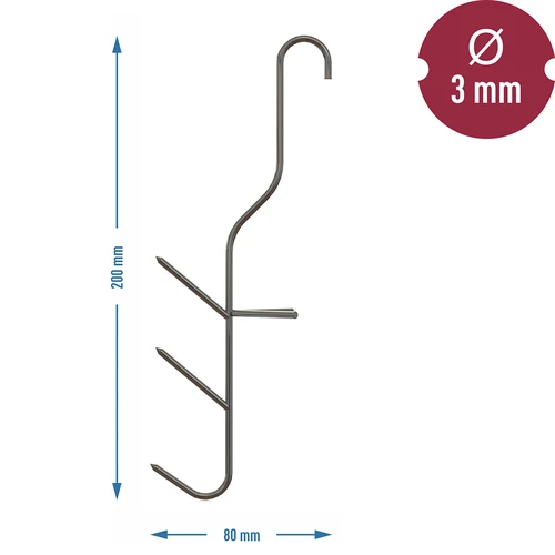Kuke za dimljenje ribe - trostruke, 5 kom. - 3