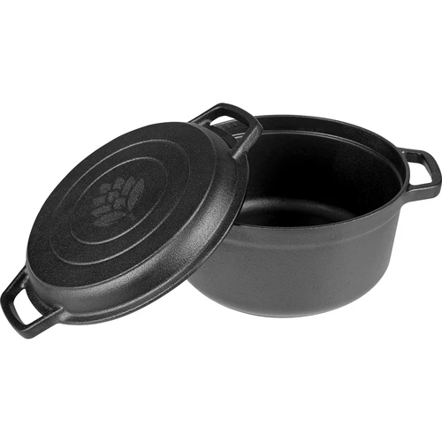 Lonac od lijevanog željeza s tavom, 5 L + 1 L - 4