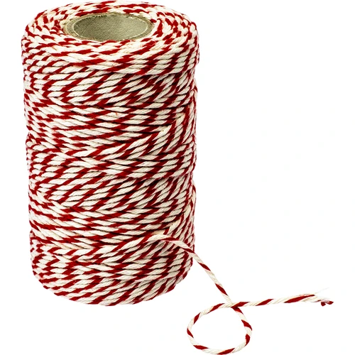 Mesarski konopac bijelo-crveni pamuk (240°C) 55 m