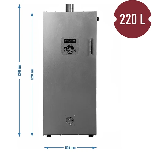 Metalna komora za dimljenje 250 L, s kotačima - 4